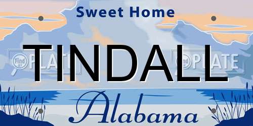TINDALL Alabama License Plate
