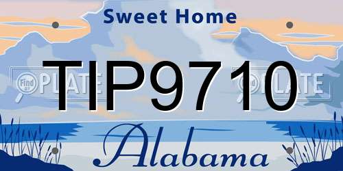 TIP9710 Alabama License Plate