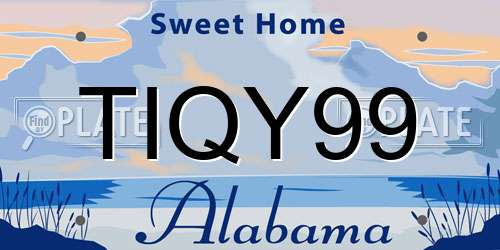 TIQY99 Alabama License Plate