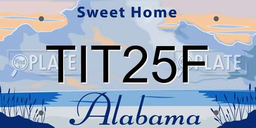 TIT25F Alabama License Plate