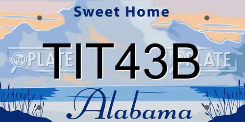 TIT43B Alabama License Plate
