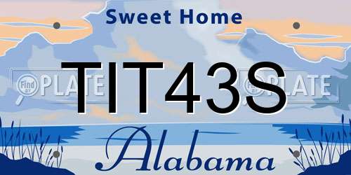 TIT43S Alabama License Plate