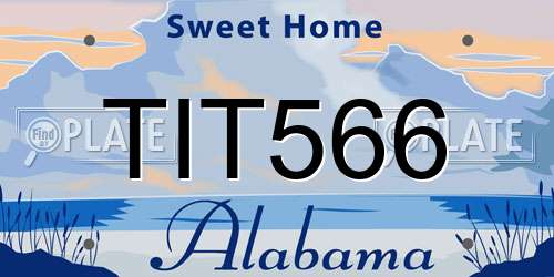 TIT566 Alabama License Plate