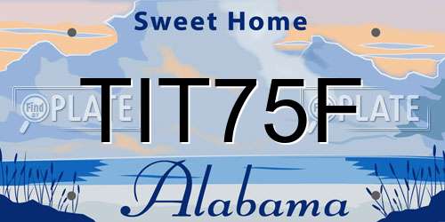 TIT75F Alabama License Plate