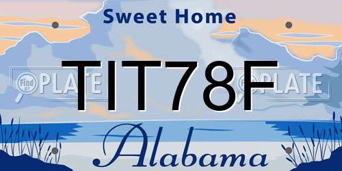 TIT78F Alabama License Plate