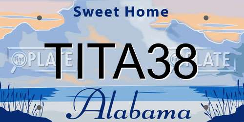 TITA38 Alabama License Plate