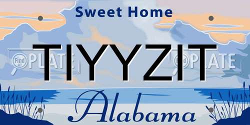 TIYYZIT Alabama License Plate