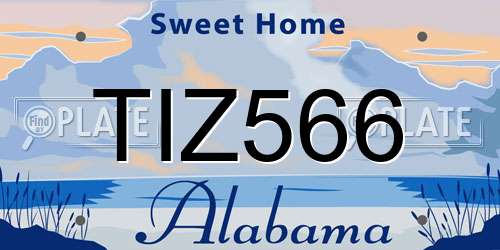 TIZ566 Alabama License Plate