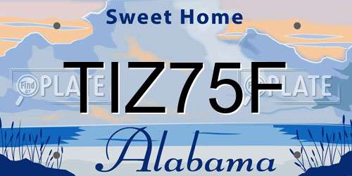 TIZ75F Alabama License Plate