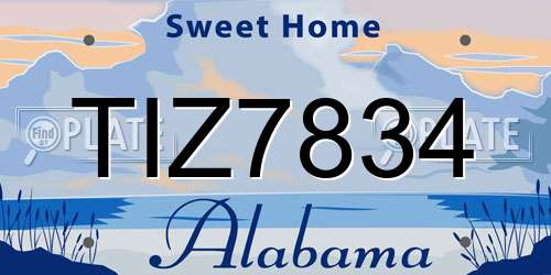 TIZ7834 Alabama License Plate