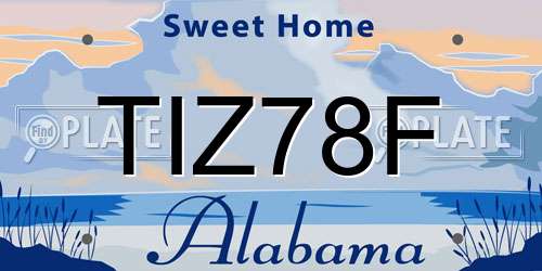 TIZ78F Alabama License Plate