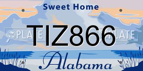 TIZ866 Alabama License Plate