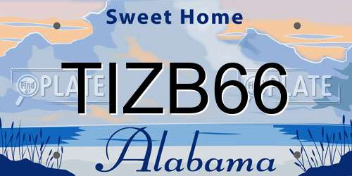 TIZB66 Alabama License Plate