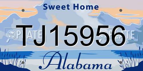 TJ15956 Alabama License Plate