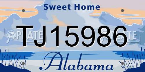 TJ15986 Alabama License Plate