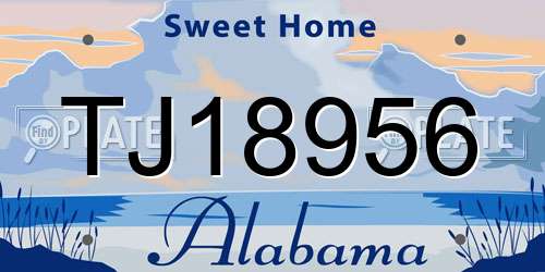 TJ18956 Alabama License Plate