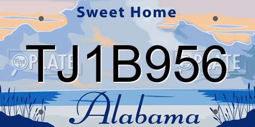 TJ1B956 Alabama License Plate