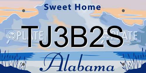 TJ3B2S Alabama License Plate