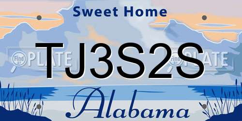 TJ3S2S Alabama License Plate