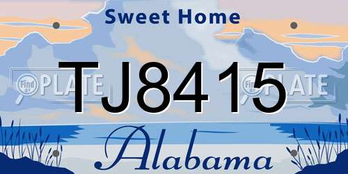 TJ8415 Alabama License Plate