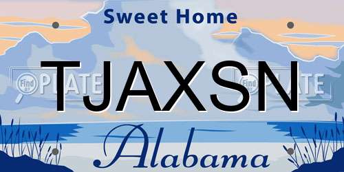 TJAXSN Alabama License Plate