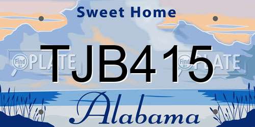 TJB415 Alabama License Plate