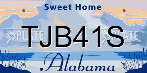 TJB41S Alabama License Plate