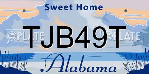 TJB49T Alabama License Plate