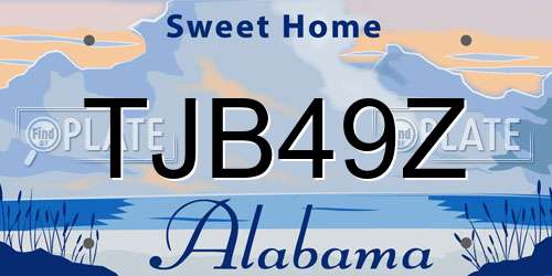 TJB49Z Alabama License Plate