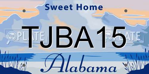 TJBA15 Alabama License Plate