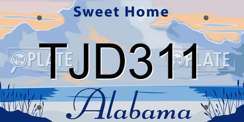 TJD311 Alabama License Plate