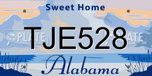 TJE528 Alabama License Plate