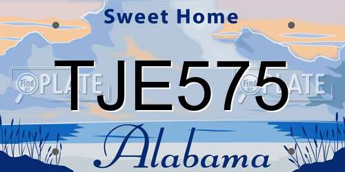 TJE575 Alabama License Plate