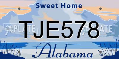 TJE578 Alabama License Plate