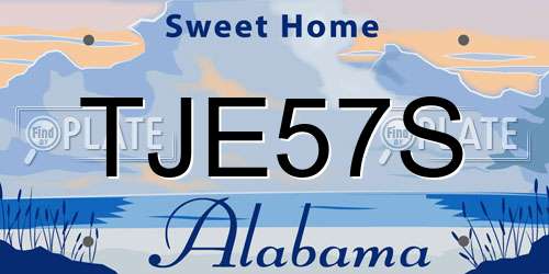 TJE57S Alabama License Plate