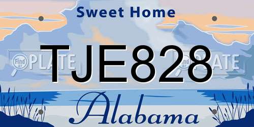 TJE828 Alabama License Plate