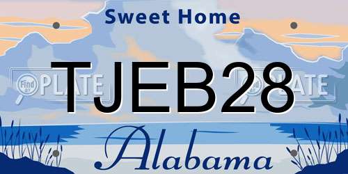 TJEB28 Alabama License Plate