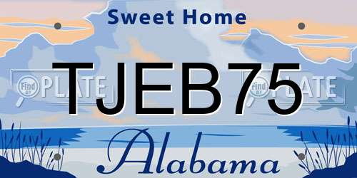 TJEB75 Alabama License Plate