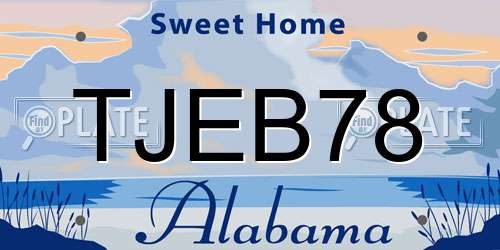 TJEB78 Alabama License Plate