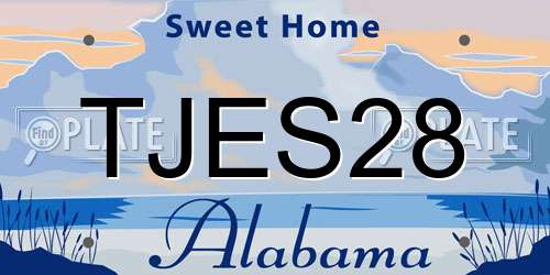 TJES28 Alabama License Plate