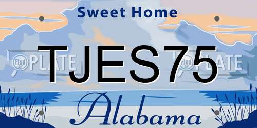 TJES75 Alabama License Plate