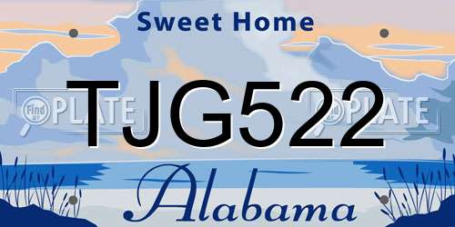 TJG522 Alabama License Plate
