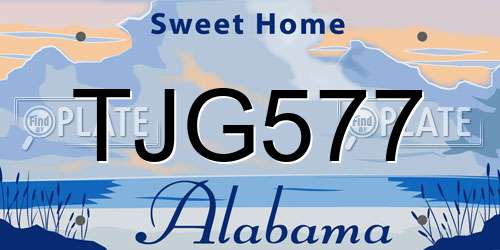 TJG577 Alabama License Plate