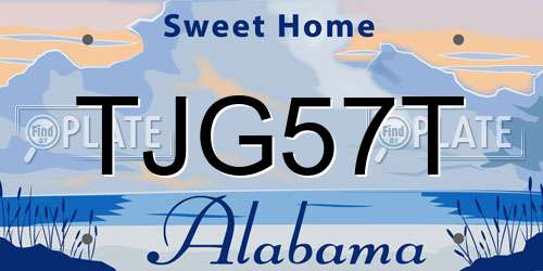 TJG57T Alabama License Plate