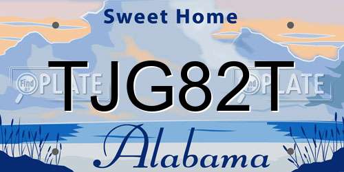 TJG82T Alabama License Plate