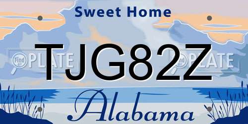 TJG82Z Alabama License Plate