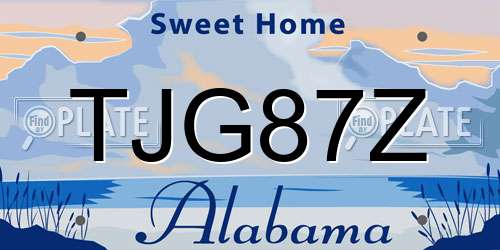 TJG87Z Alabama License Plate
