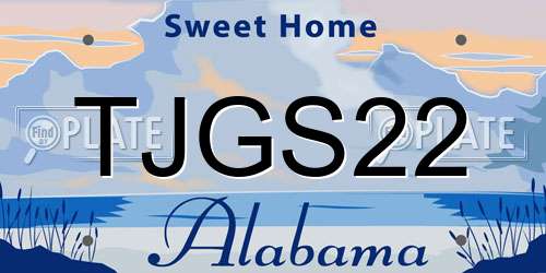 TJGS22 Alabama License Plate