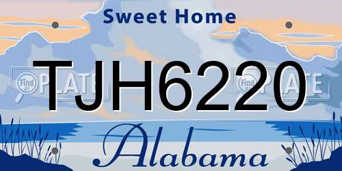 TJH6220 Alabama License Plate