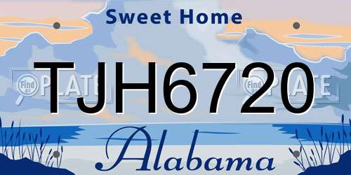 TJH6720 Alabama License Plate